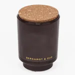 Bergamot & Oud Glass Candle with Cork Lid