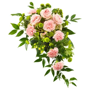 Rouwstuk in roze en groen