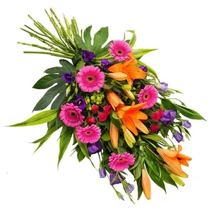 Colorful funeral bouquet