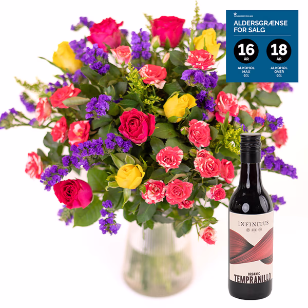 Flowers & Red wine