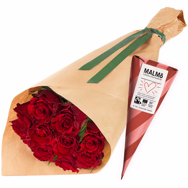 Romantiske roser & chokolade