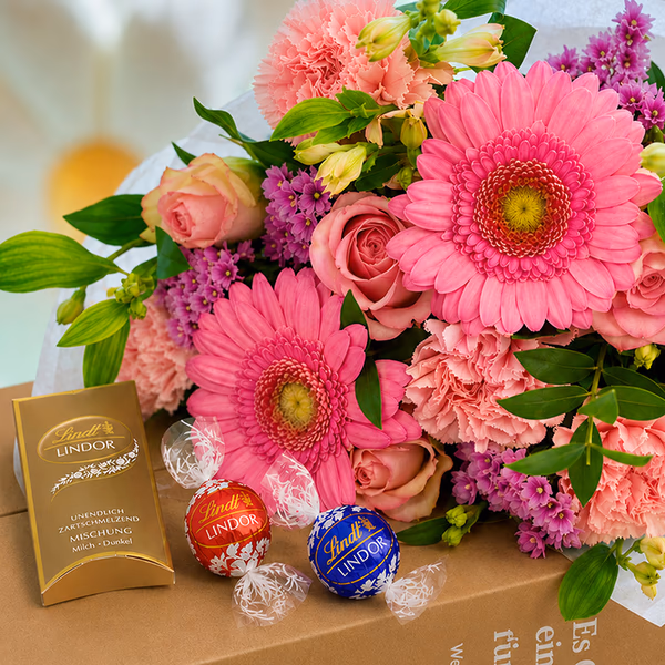 Flowers with free chocolate