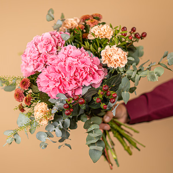 Pink hydrangea bouquet