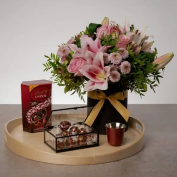 flowers with free chocolate