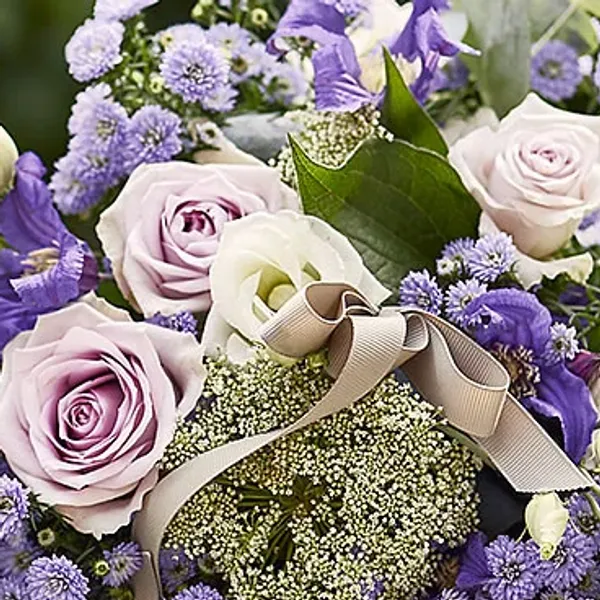 Purple sympathy bouquet