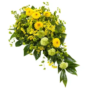 Funeral spray in yellow