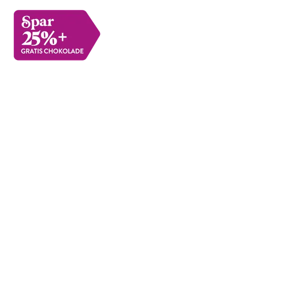 Spar 25% + gratis chokolade