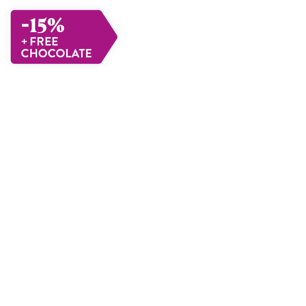 -15% & FREE CHOCOLATES