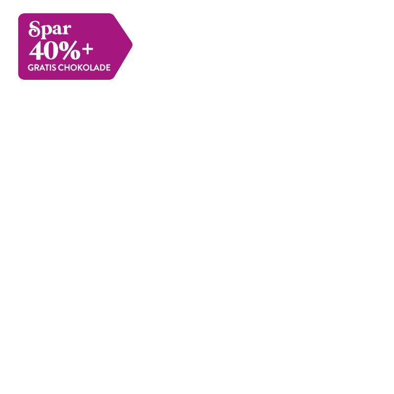 Spar 40% + gratis chokolade