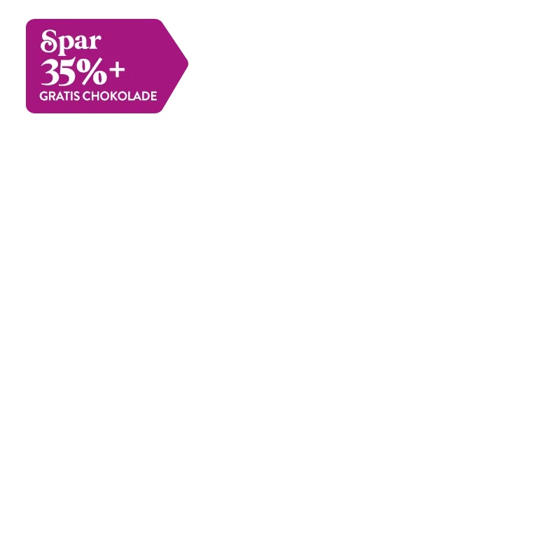 Spar 35% + gratis chokolade
